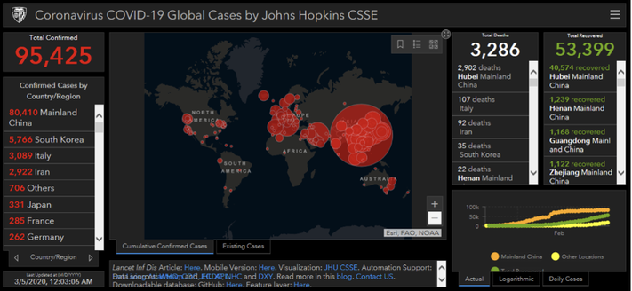 coronavirus map